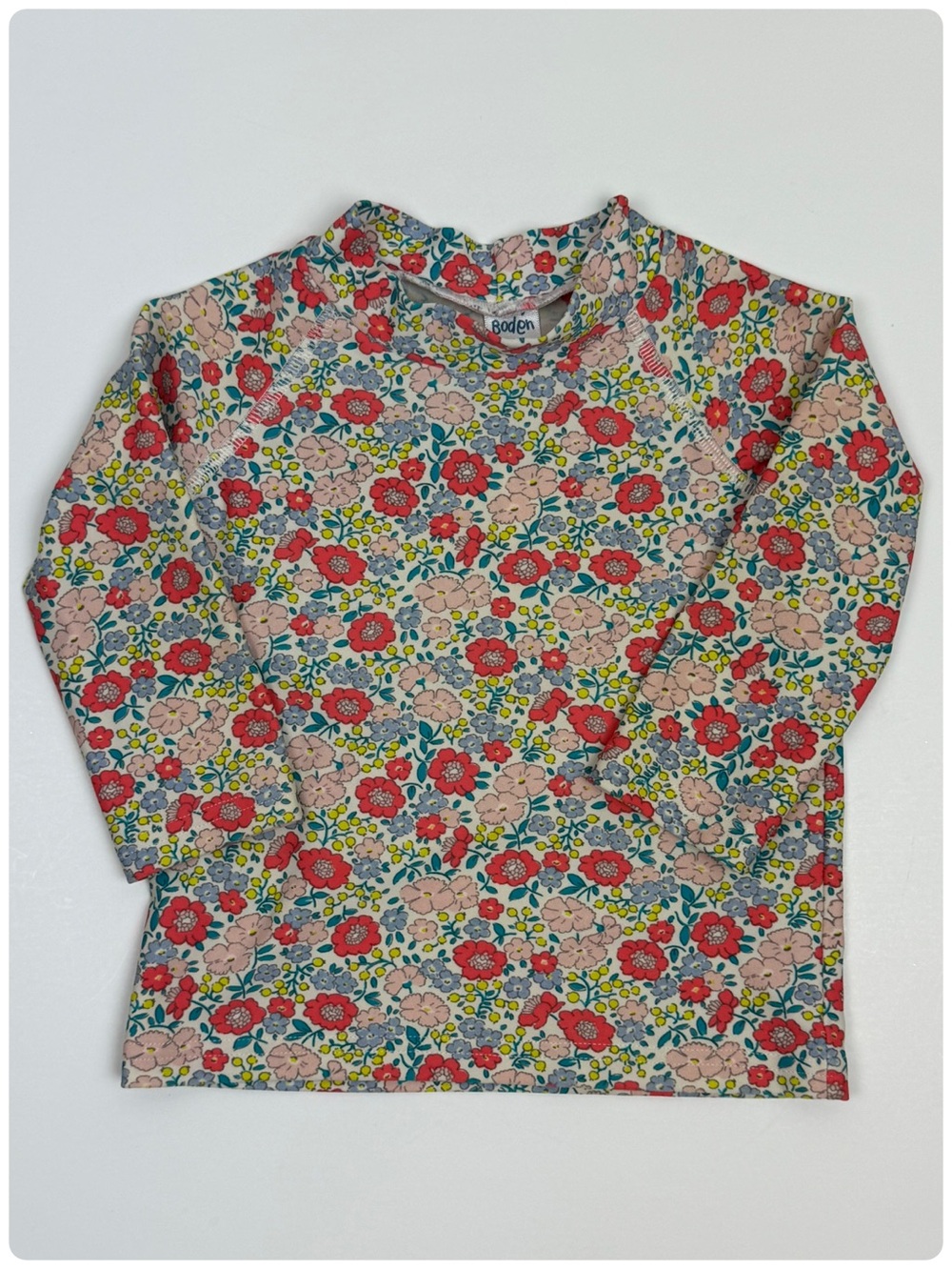 Baby Boden | Ditsy Floral Long-Sleeve Swim Shirt Sun Cover Rash Guard | 6-12 M